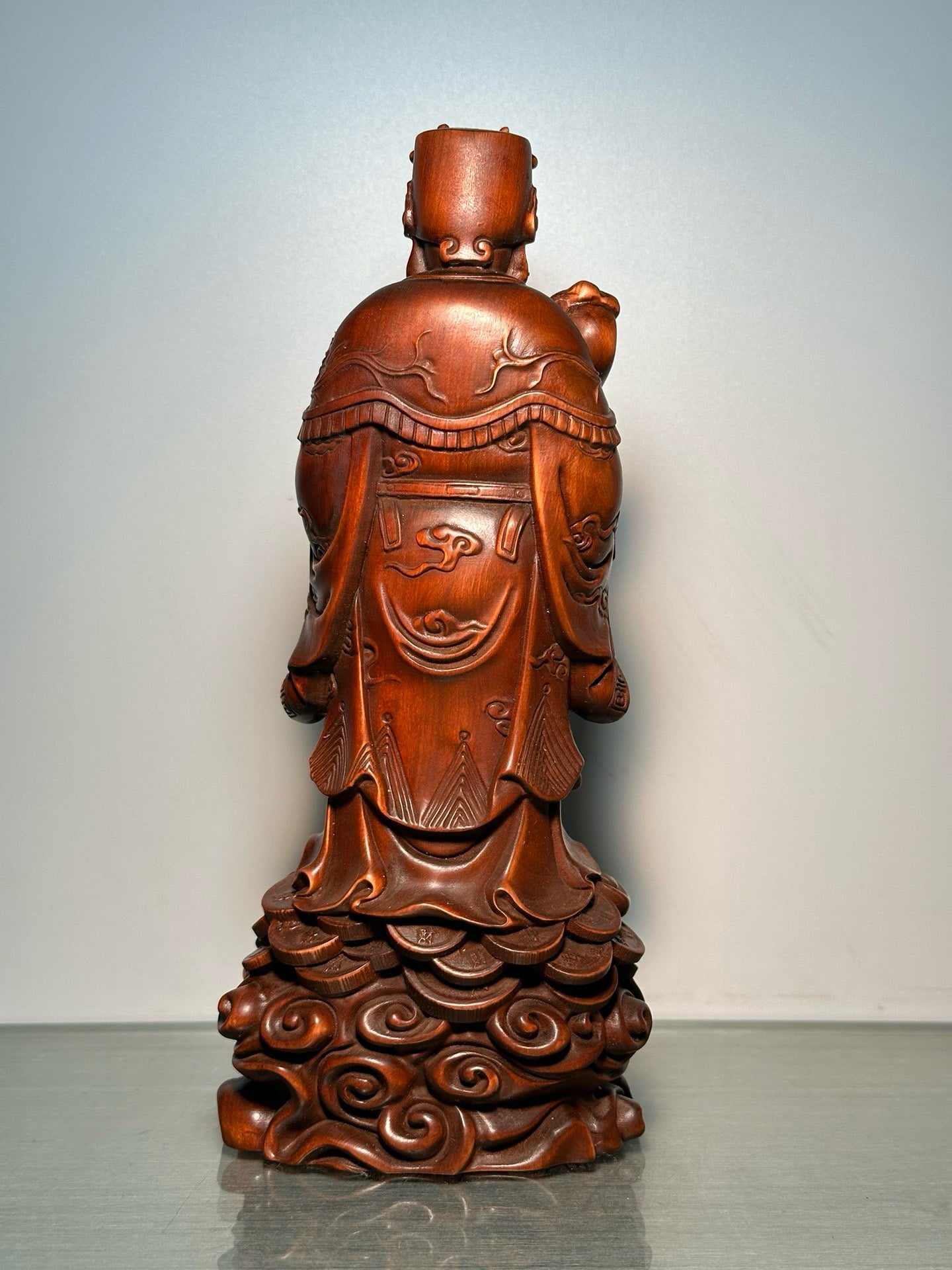 Chinese antique boxwood god of wealth