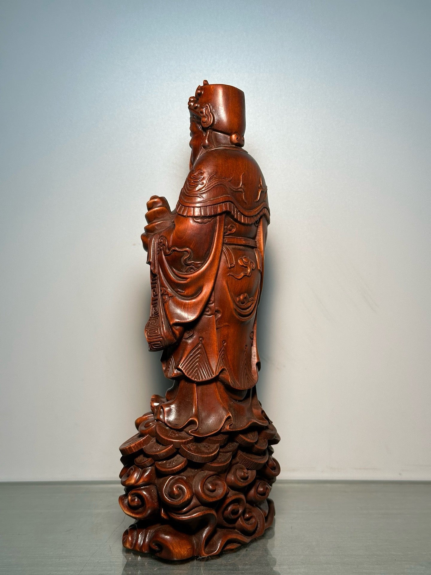Chinese antique boxwood god of wealth