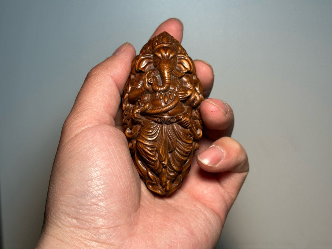 Chinese antique boxwood elephant god