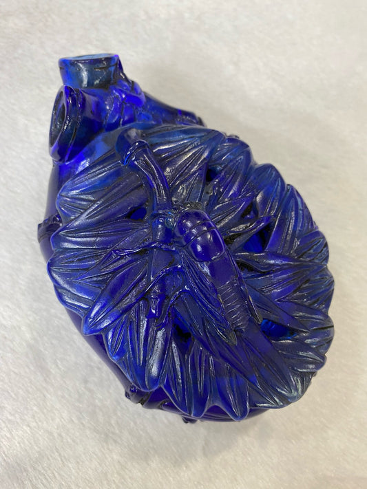 Chinese antique bamboo joint shaped old glass brush wash