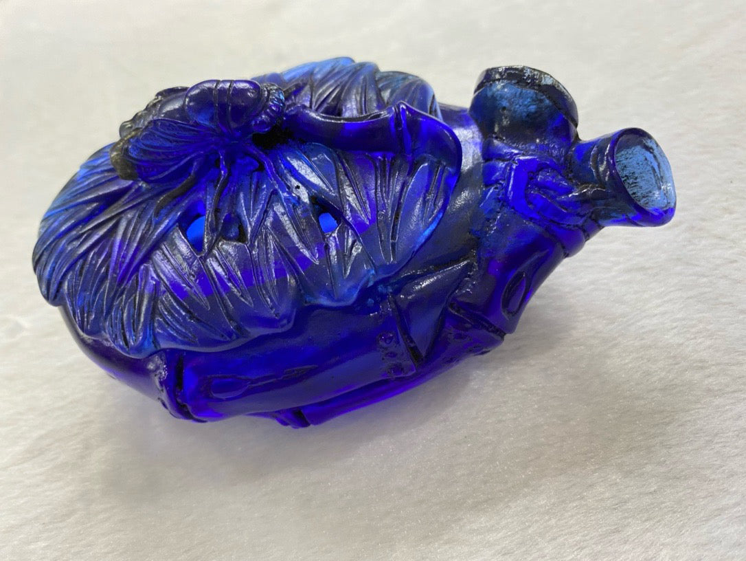 Chinese antique bamboo joint shaped old glass brush wash