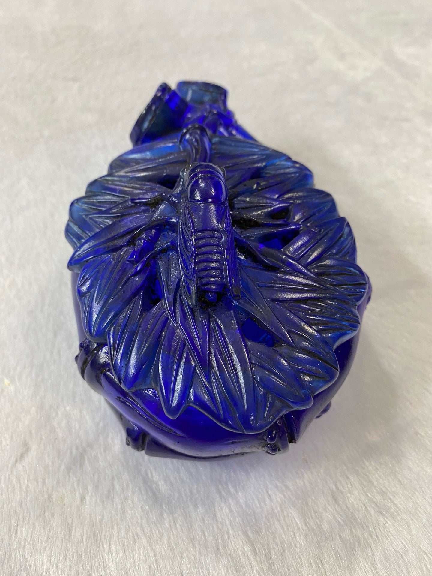 Chinese antique bamboo joint shaped old glass brush wash