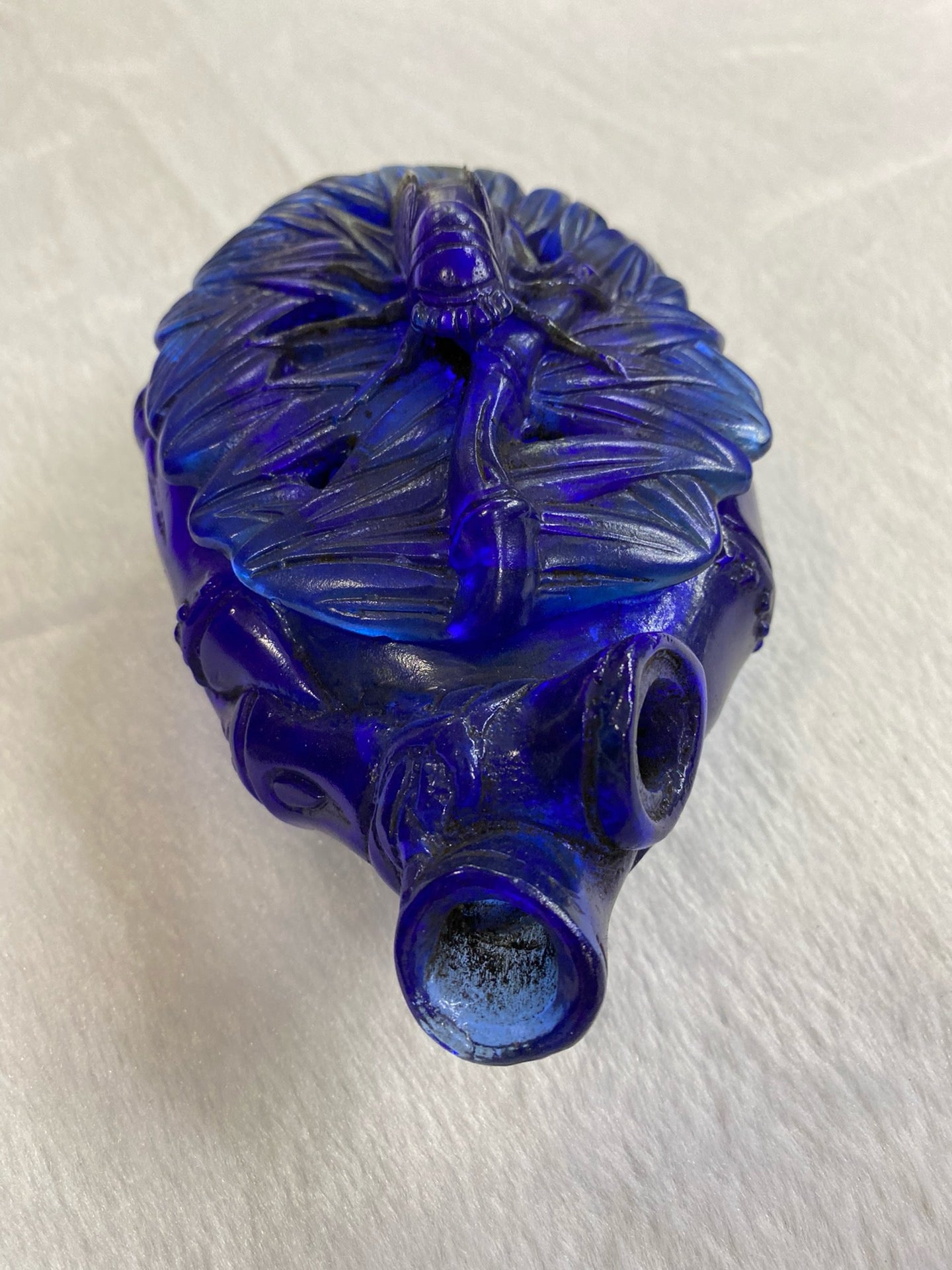 Chinese antique bamboo joint shaped old glass brush wash