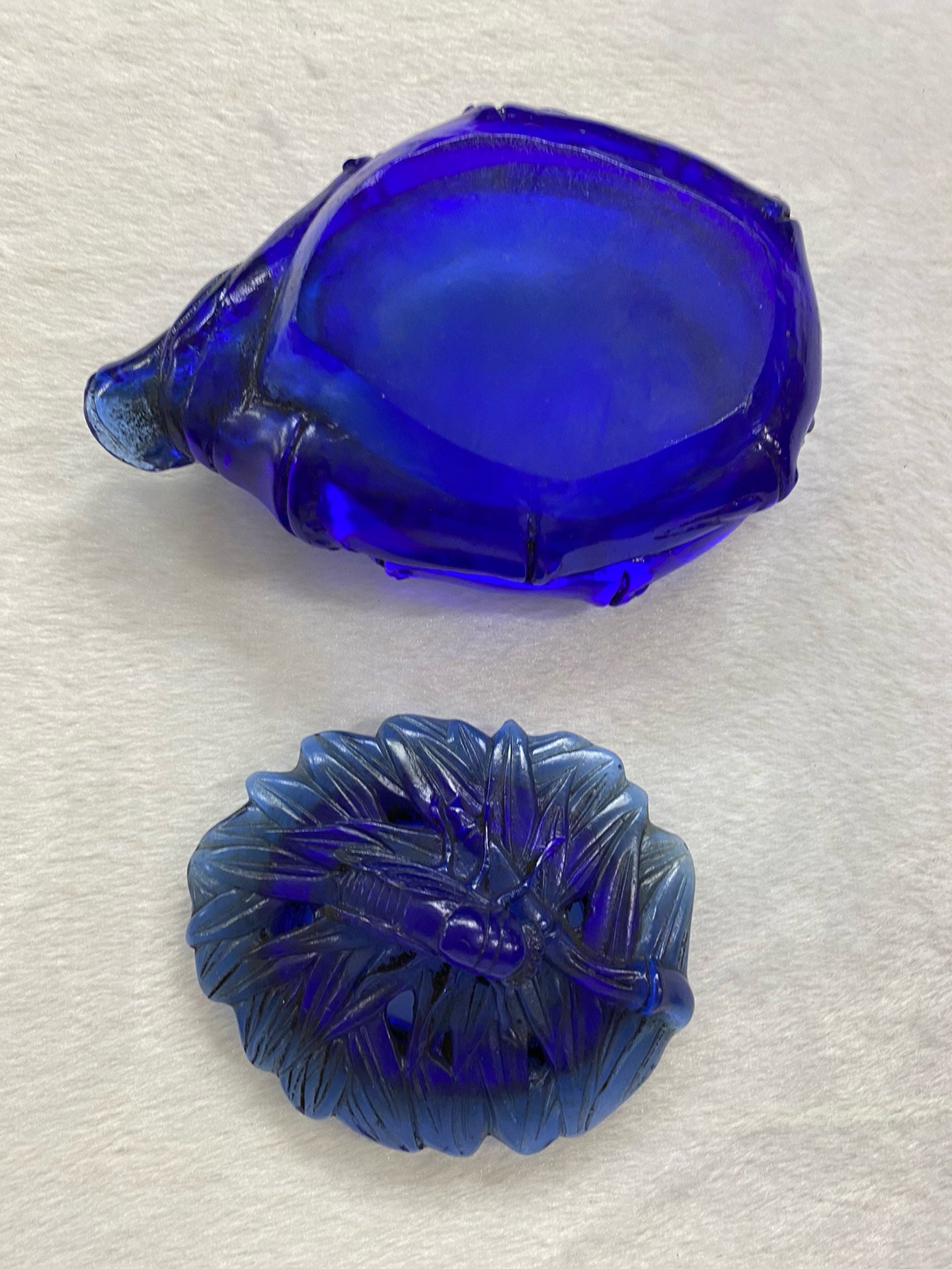 Chinese antique bamboo joint shaped old glass brush wash