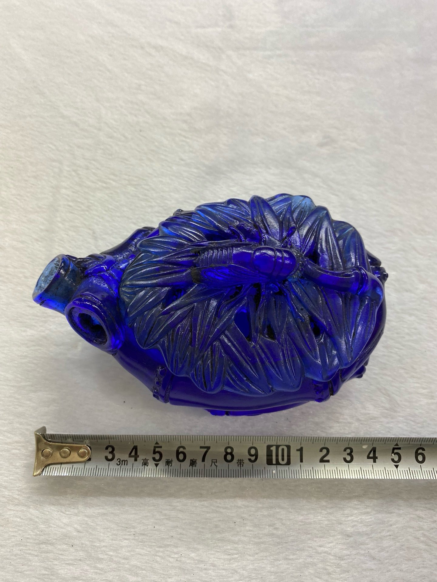 Chinese antique bamboo joint shaped old glass brush wash