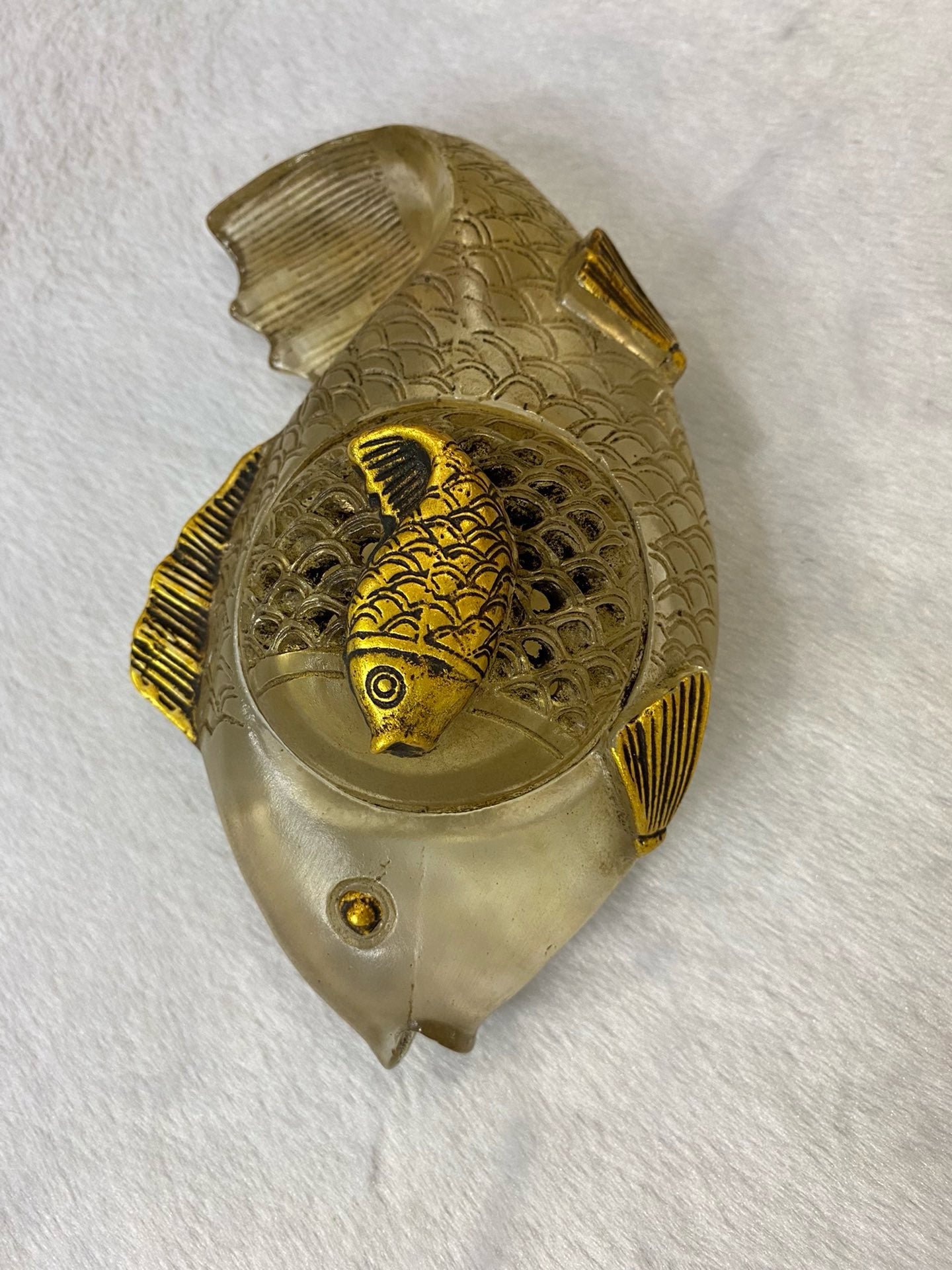 Chinese antique glass fish shaped pen wash