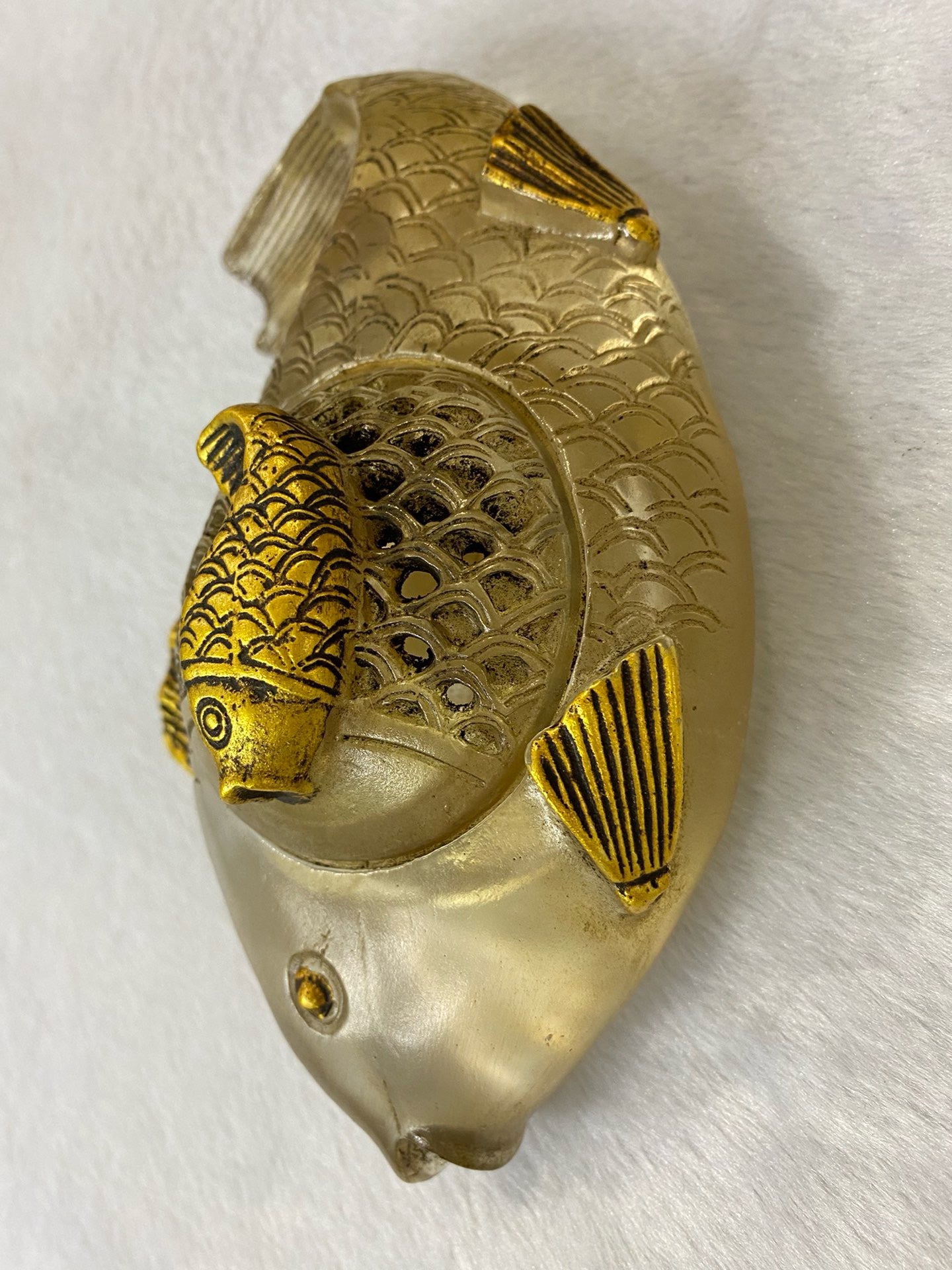 Chinese antique glass fish shaped pen wash
