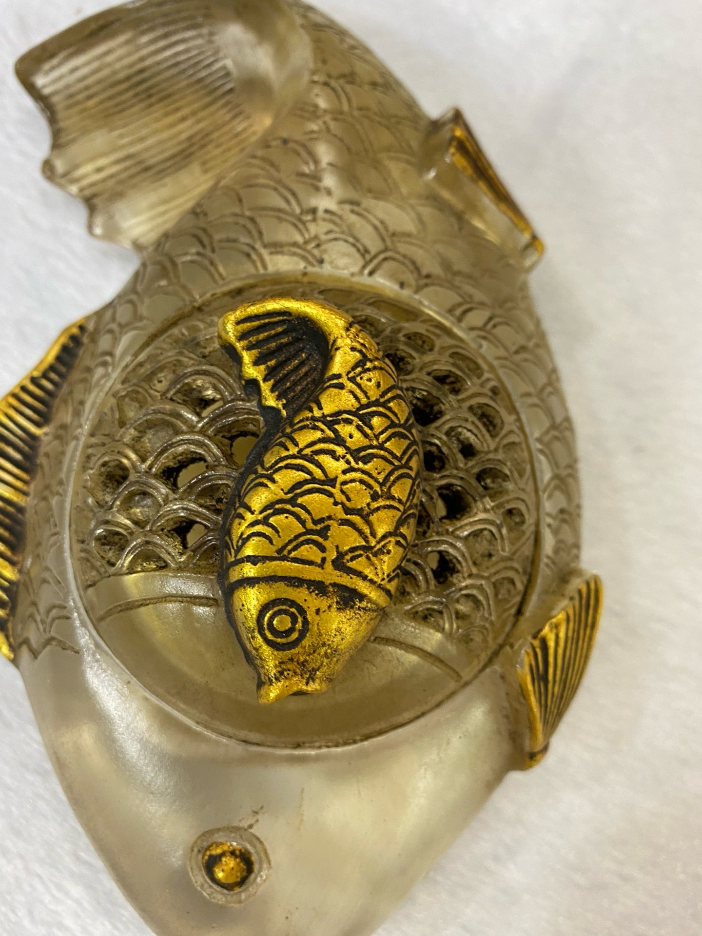 Chinese antique glass fish shaped pen wash