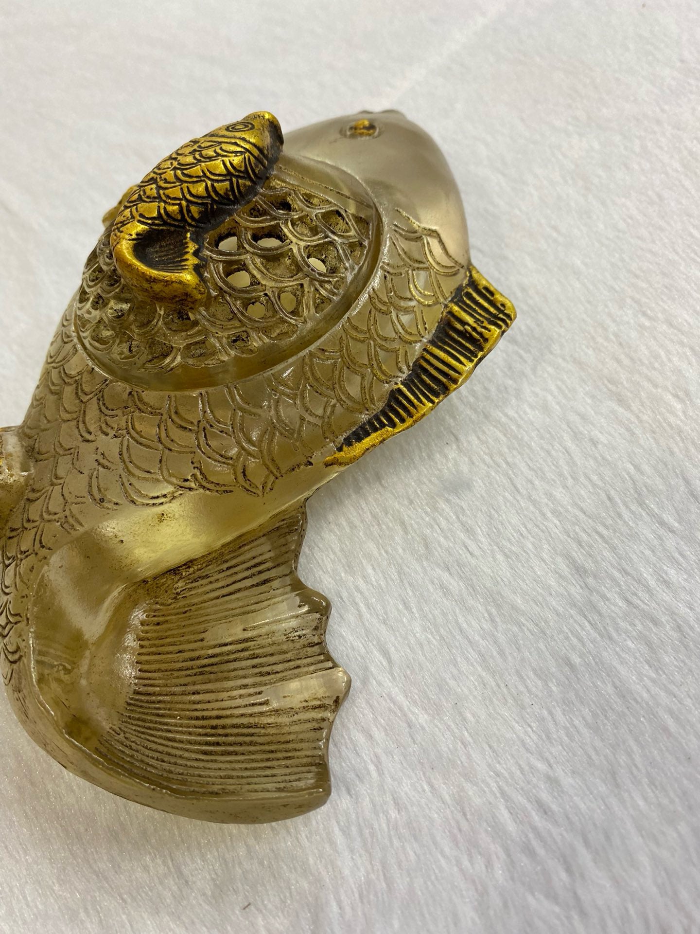 Chinese antique glass fish shaped pen wash