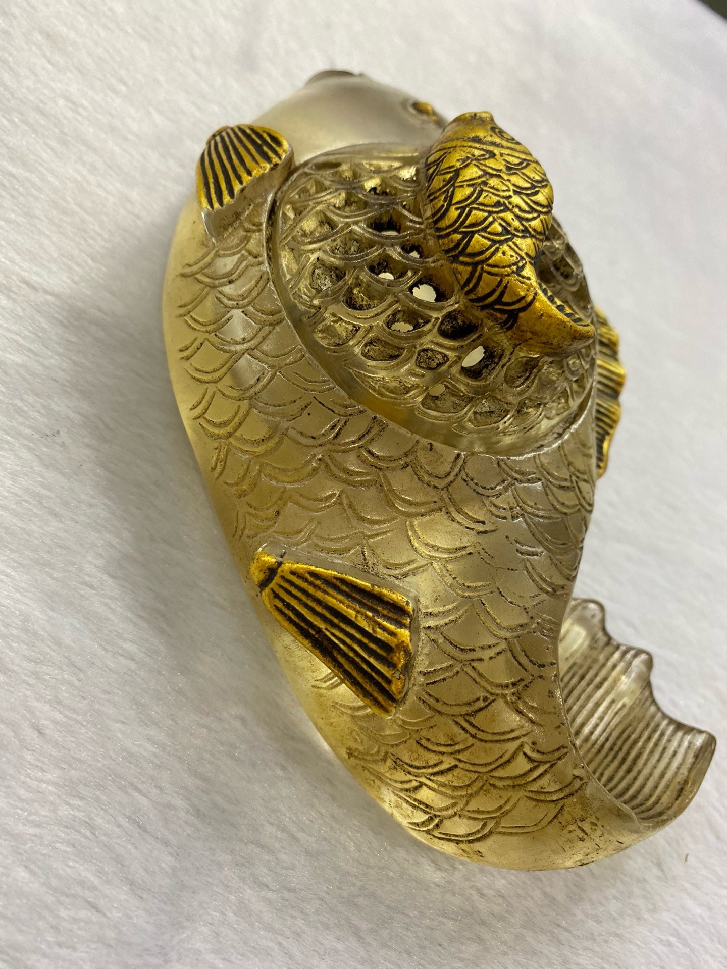Chinese antique glass fish shaped pen wash