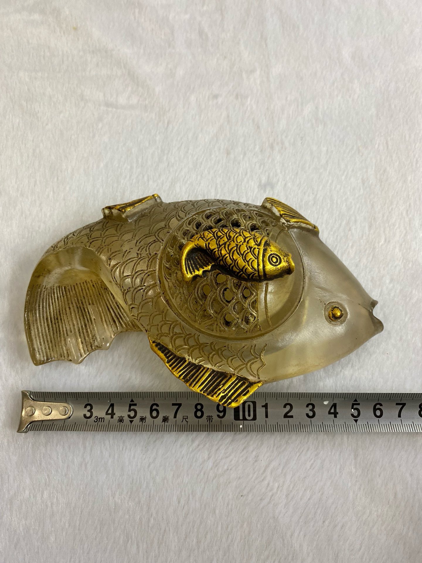 Chinese antique glass fish shaped pen wash