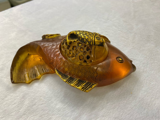 Chinese antique glass fish shaped pen wash