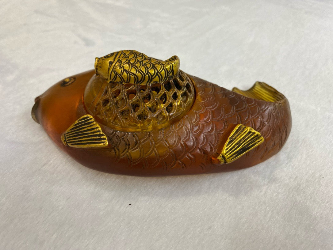 Chinese antique glass fish shaped pen wash