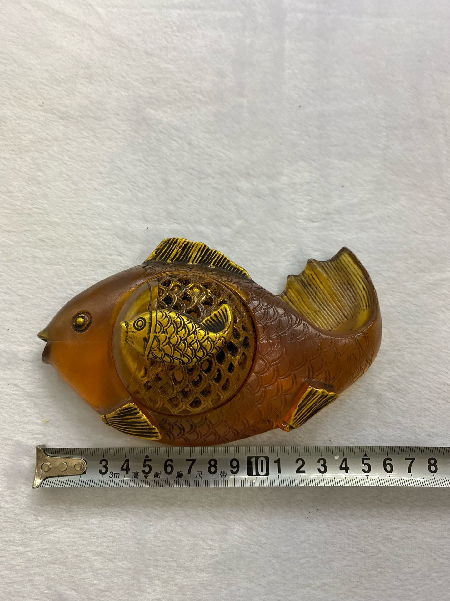 Chinese antique glass fish shaped pen wash