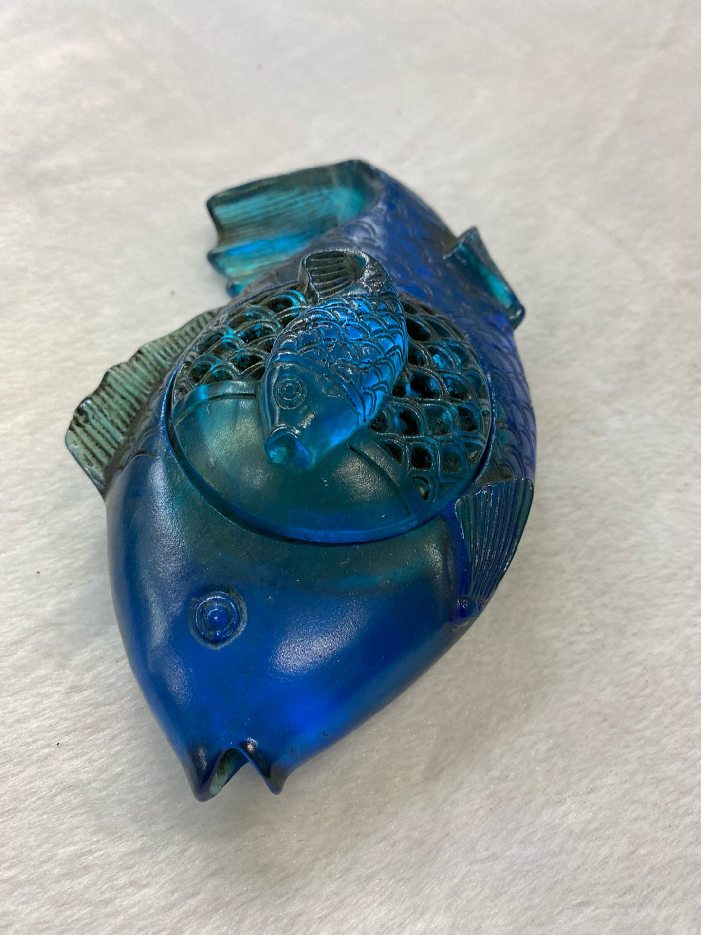 Chinese antique glass fish shaped pen wash