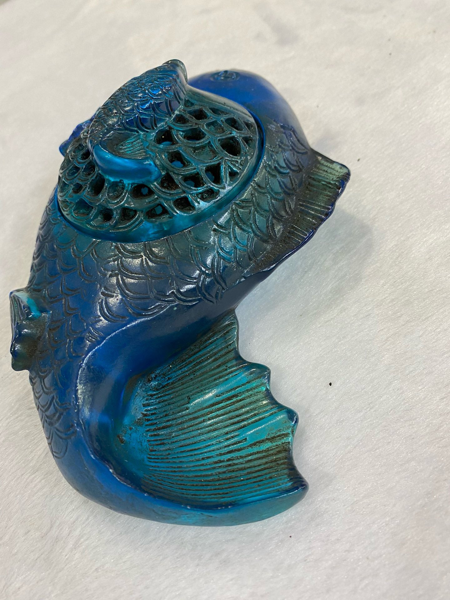 Chinese antique glass fish shaped pen wash
