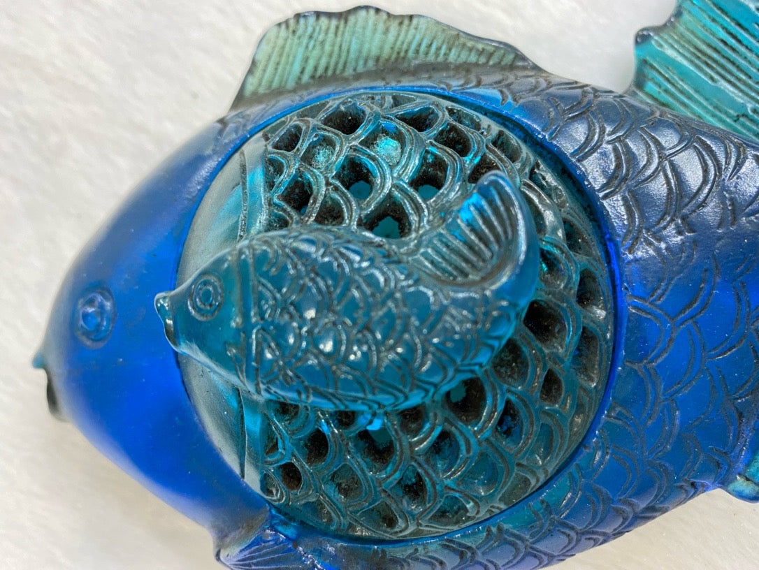 Chinese antique glass fish shaped pen wash