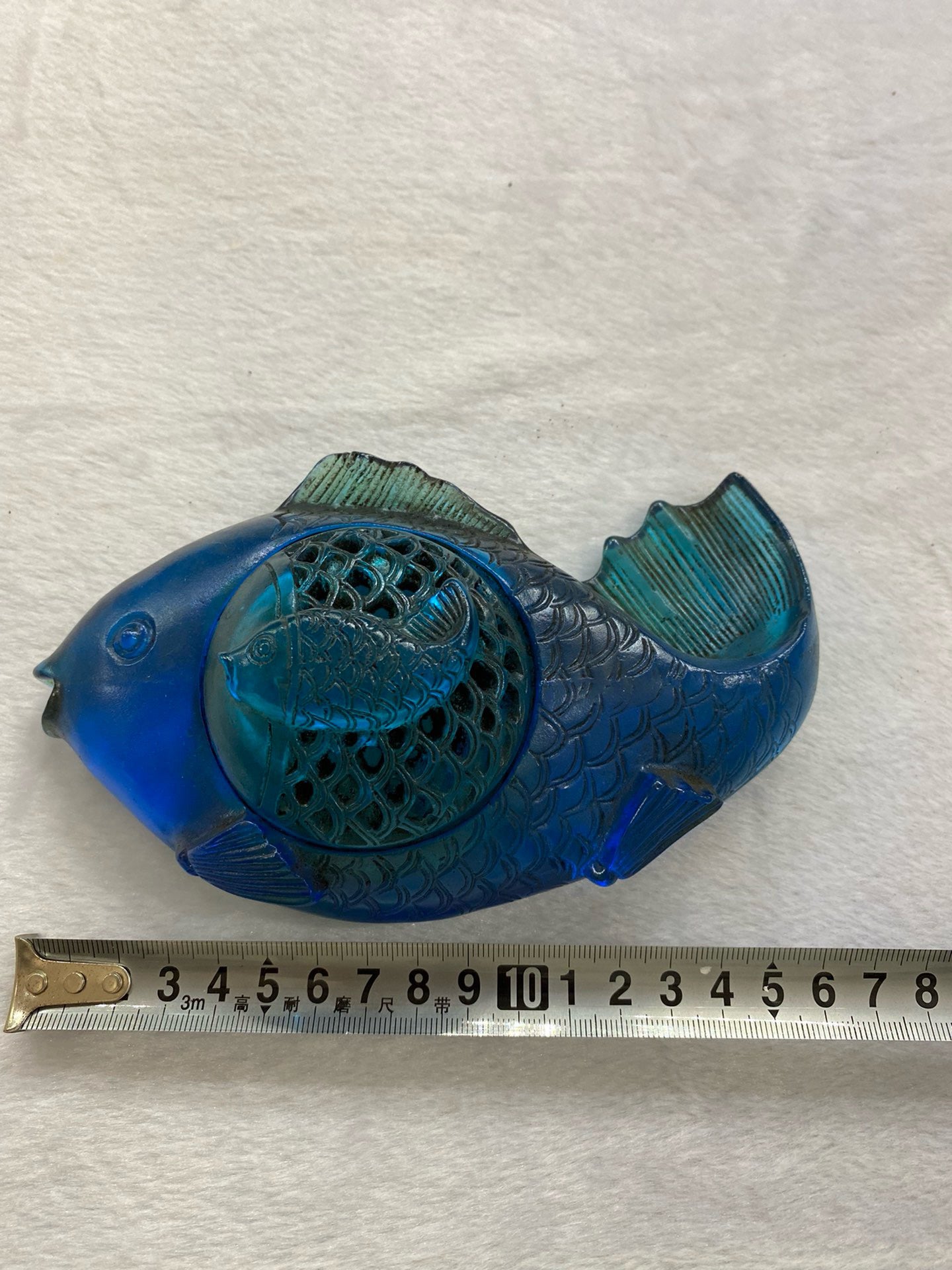 Chinese antique glass fish shaped pen wash