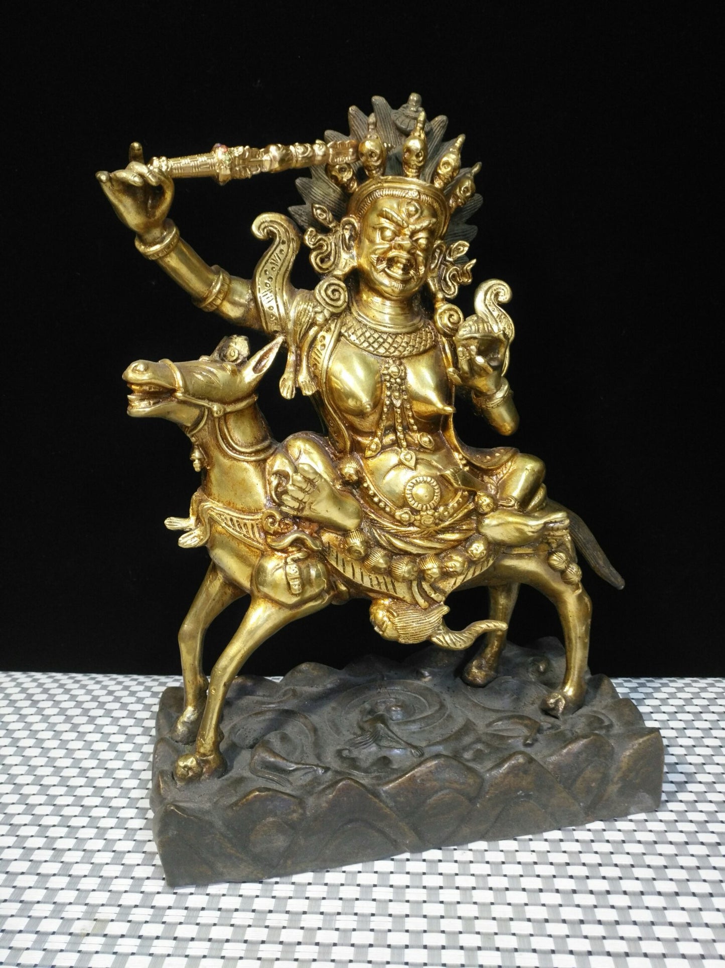 Chinese antique pure copper auspicious Heavenly Mother Buddha statue