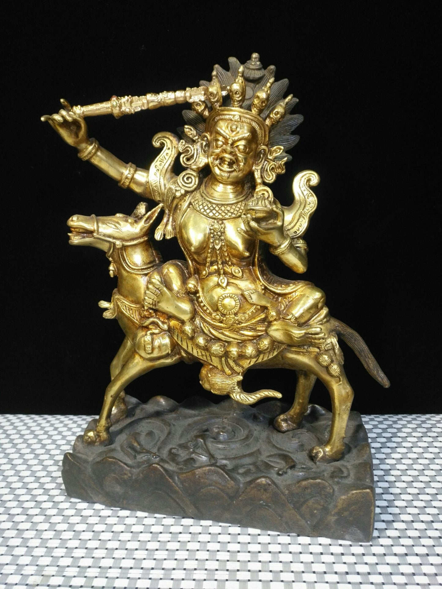 Chinese antique pure copper auspicious Heavenly Mother Buddha statue