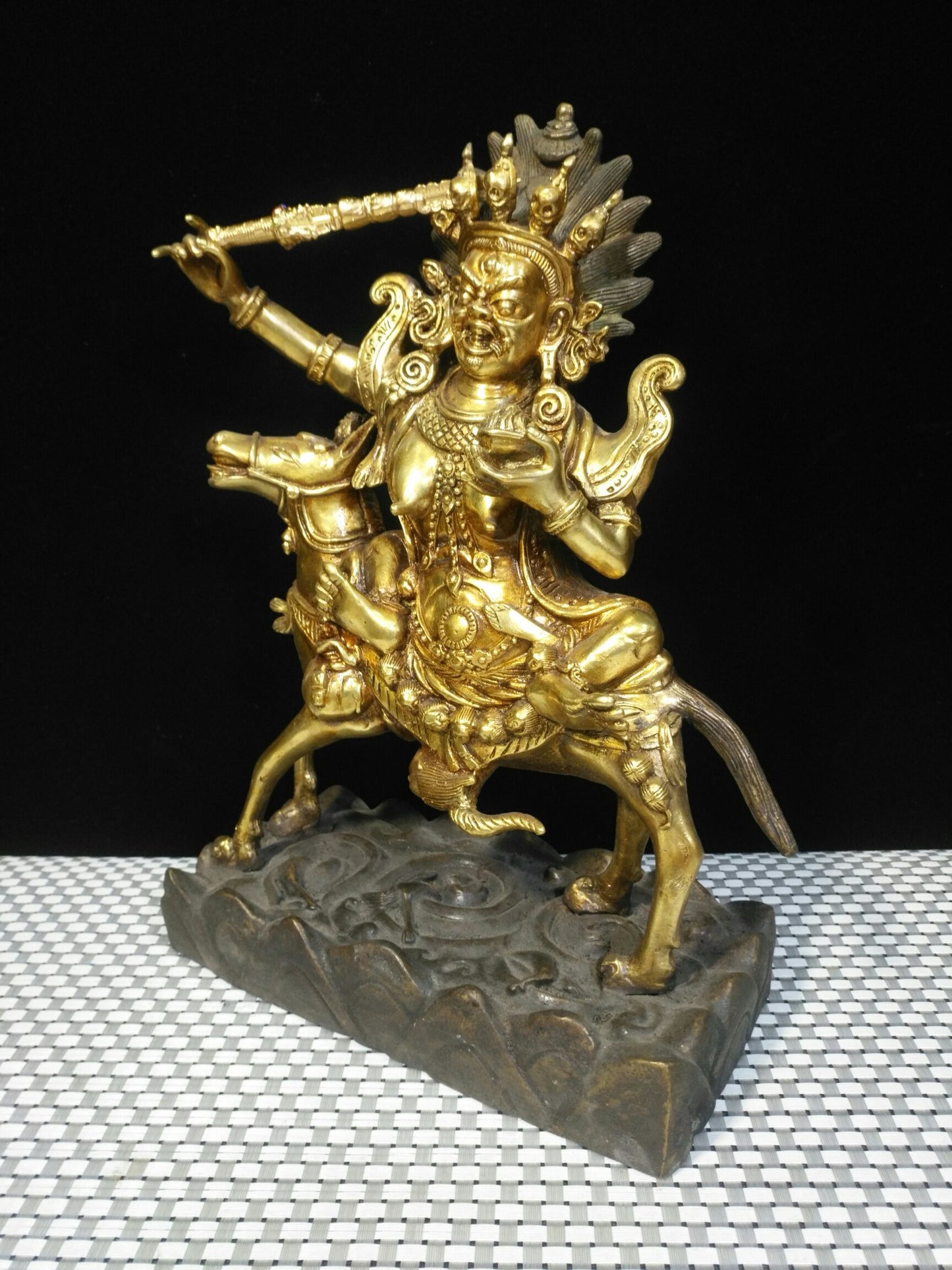 Chinese antique pure copper auspicious Heavenly Mother Buddha statue