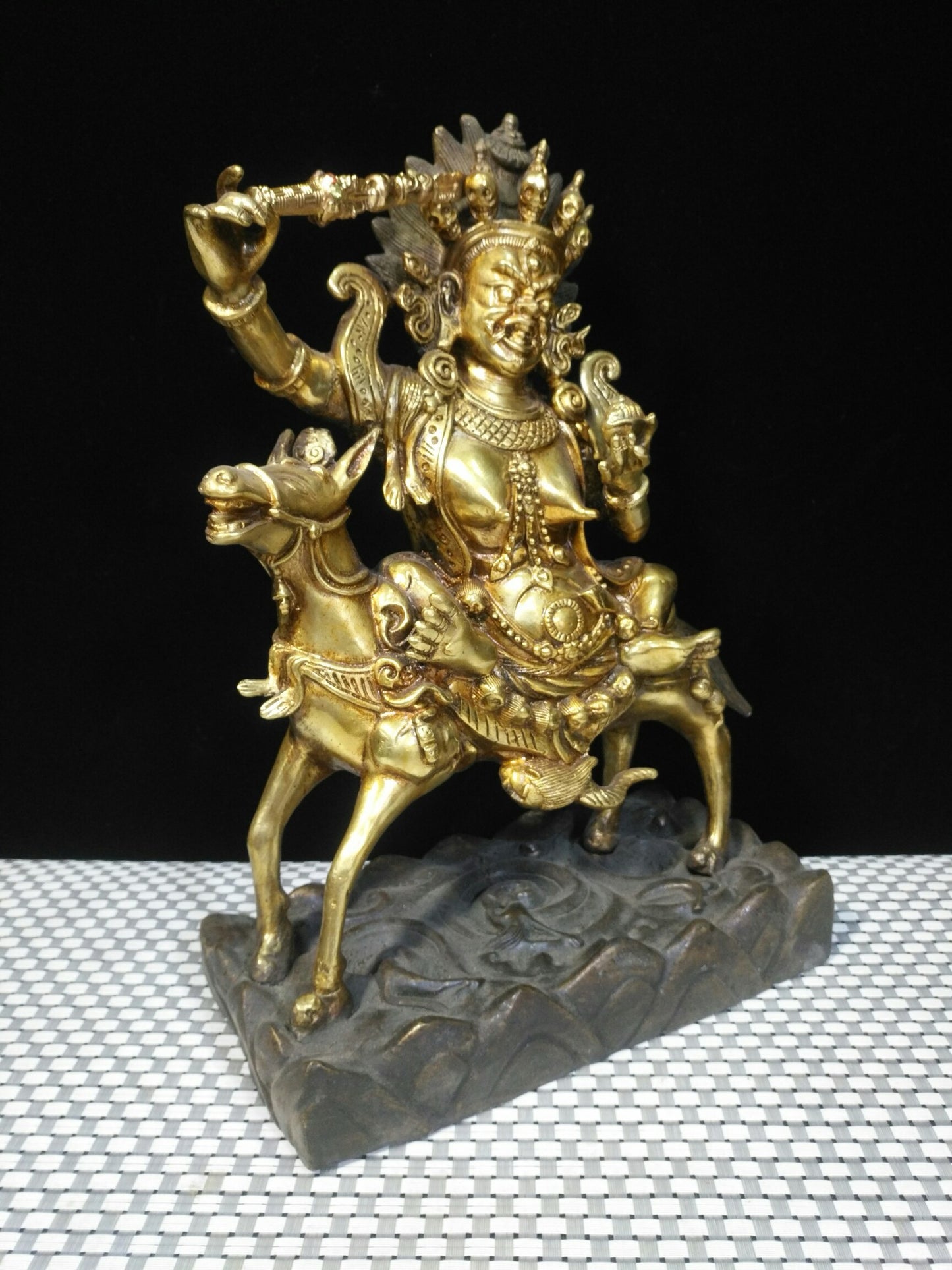 Chinese antique pure copper auspicious Heavenly Mother Buddha statue