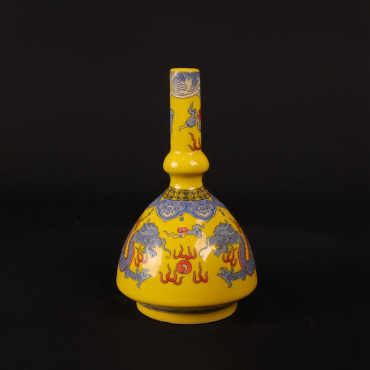 Pink dragon patterned small vase
