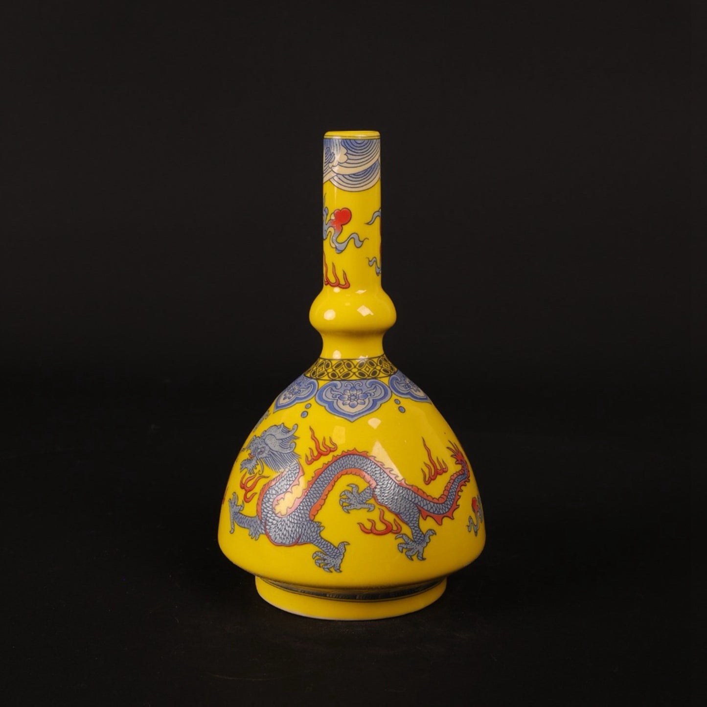 Pink dragon patterned small vase