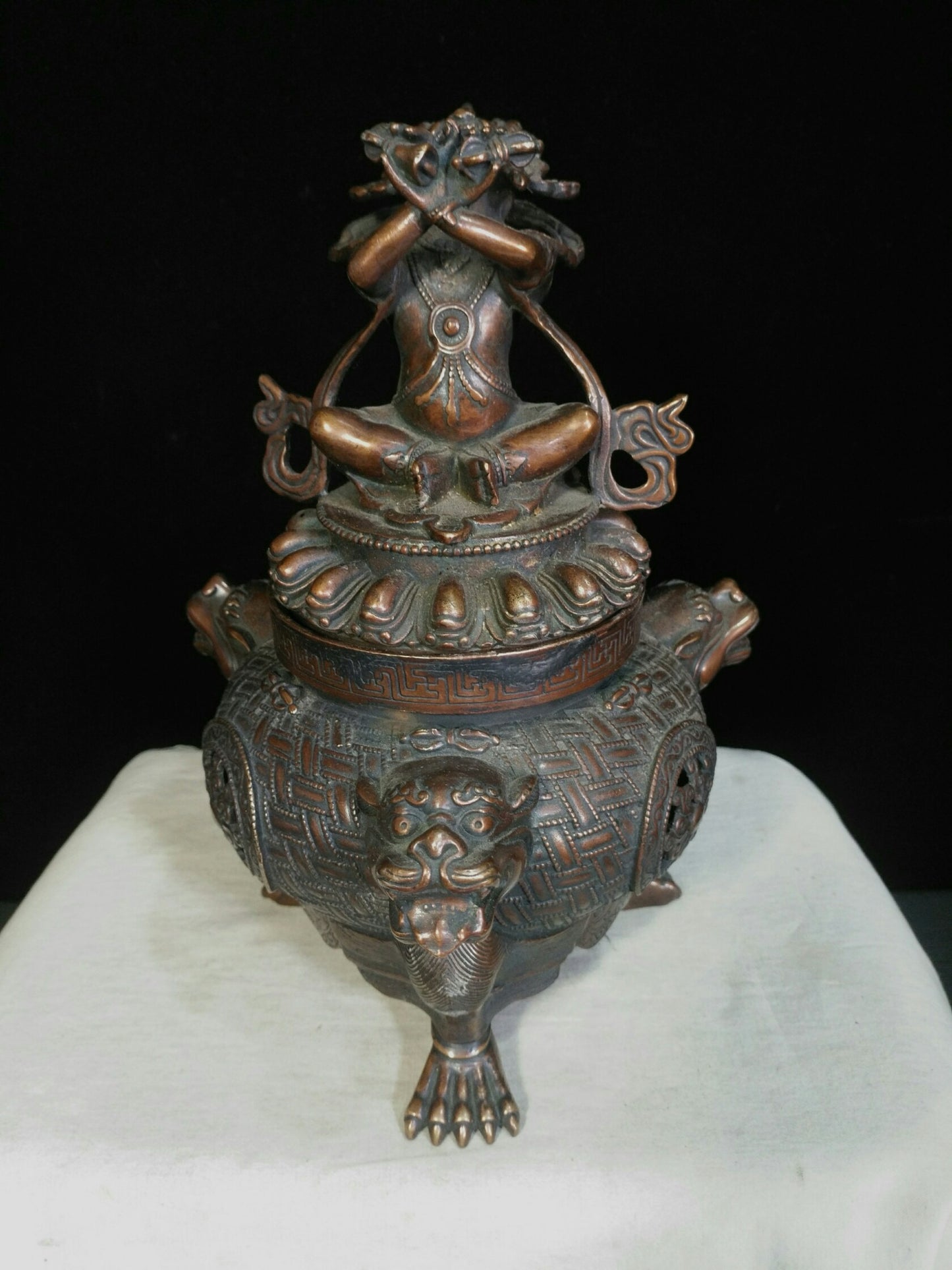 Chinese antique pure copper incense burner