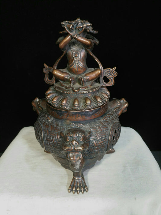 Chinese antique pure copper incense burner