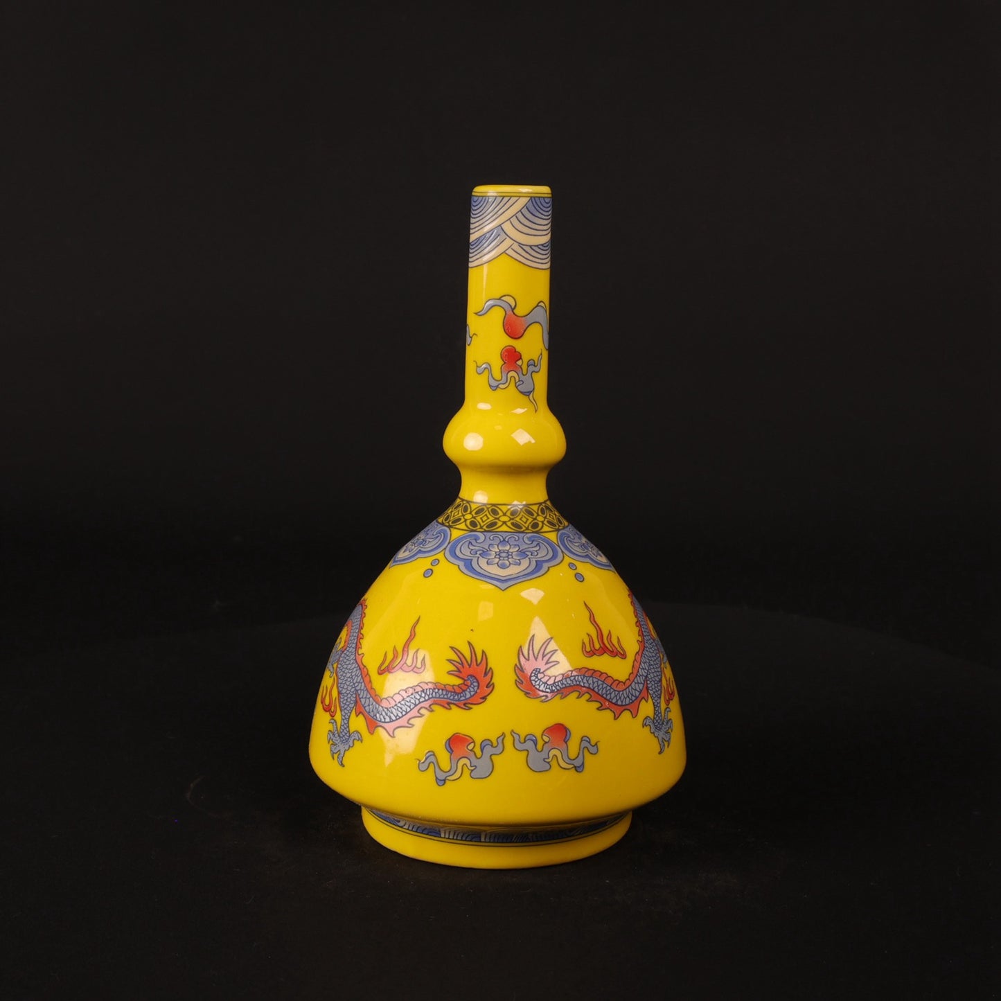 Pink dragon patterned small vase