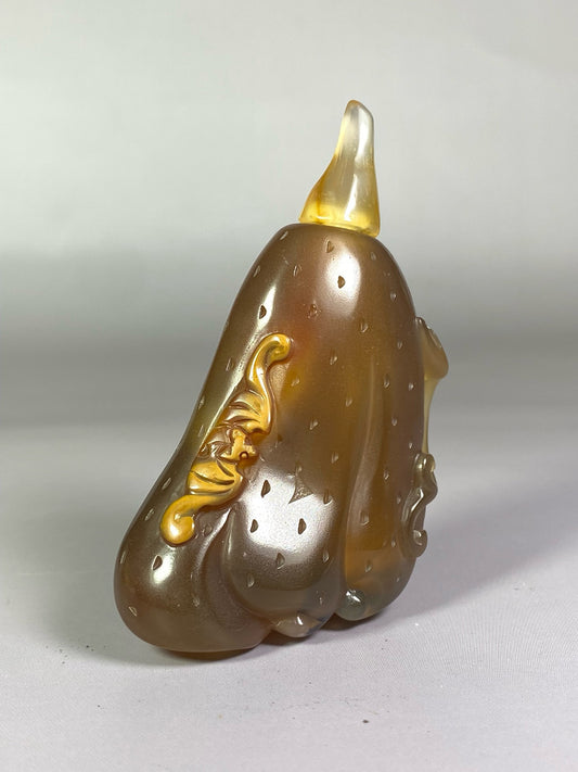Chinese antique agate with exquisite colors and carved melon and fruit shaped snuff bottles