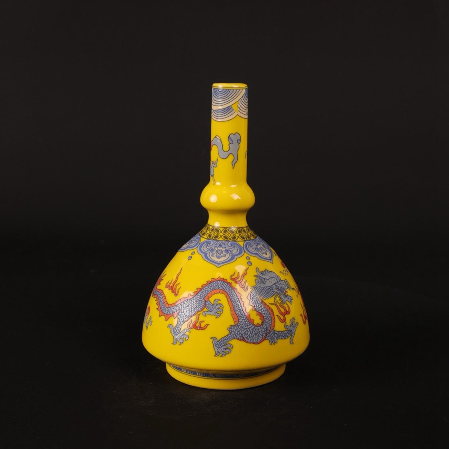 Pink dragon patterned small vase