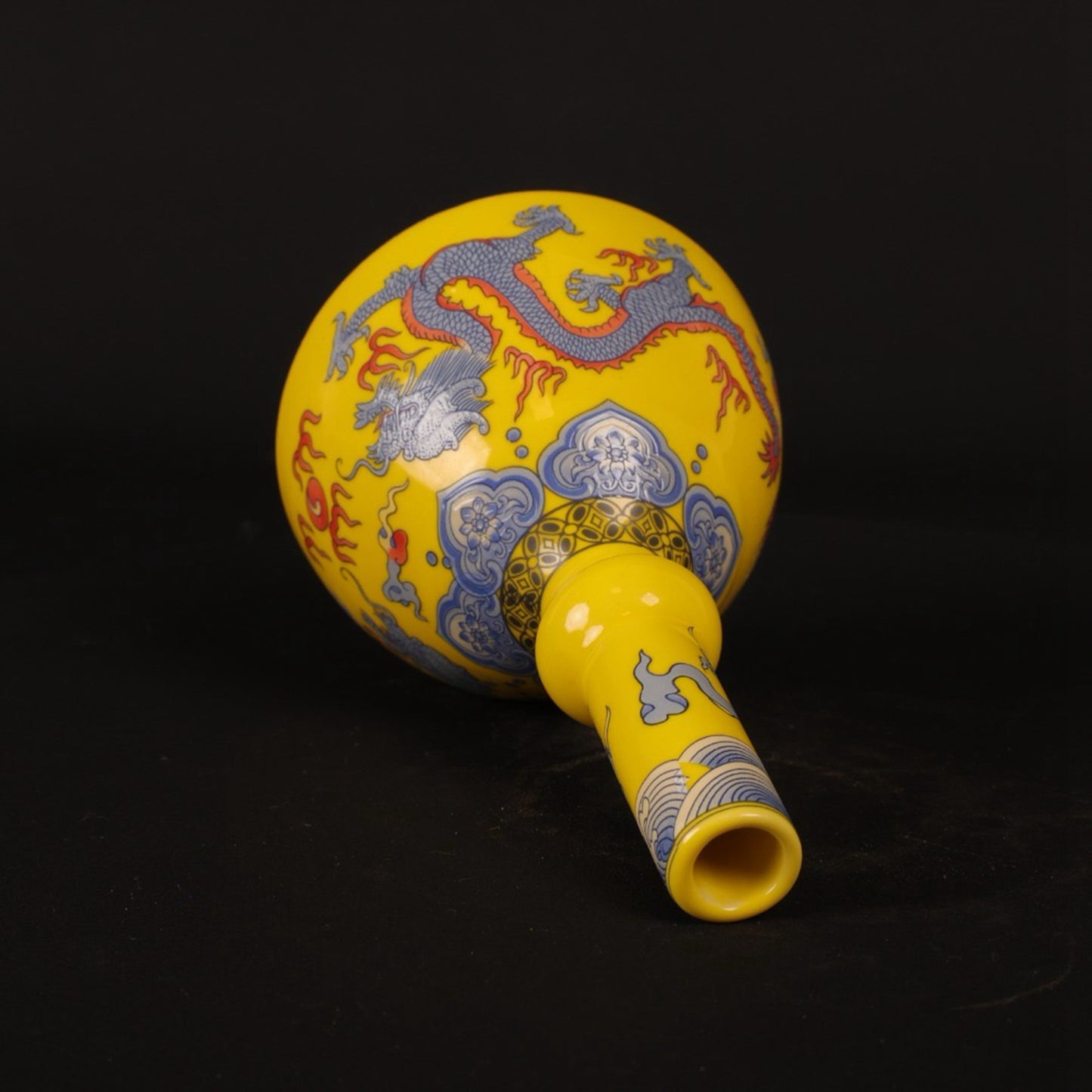 Pink dragon patterned small vase