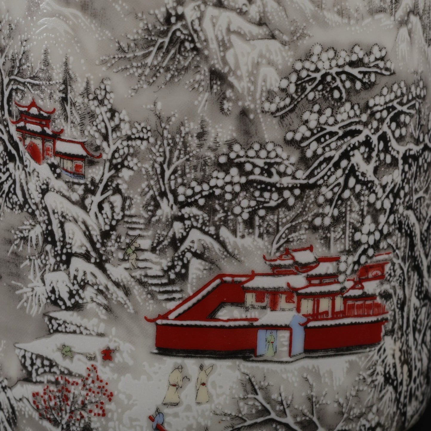 Pink Thousand Snow and Thousand Mountains Pattern Qiao Liang Pot