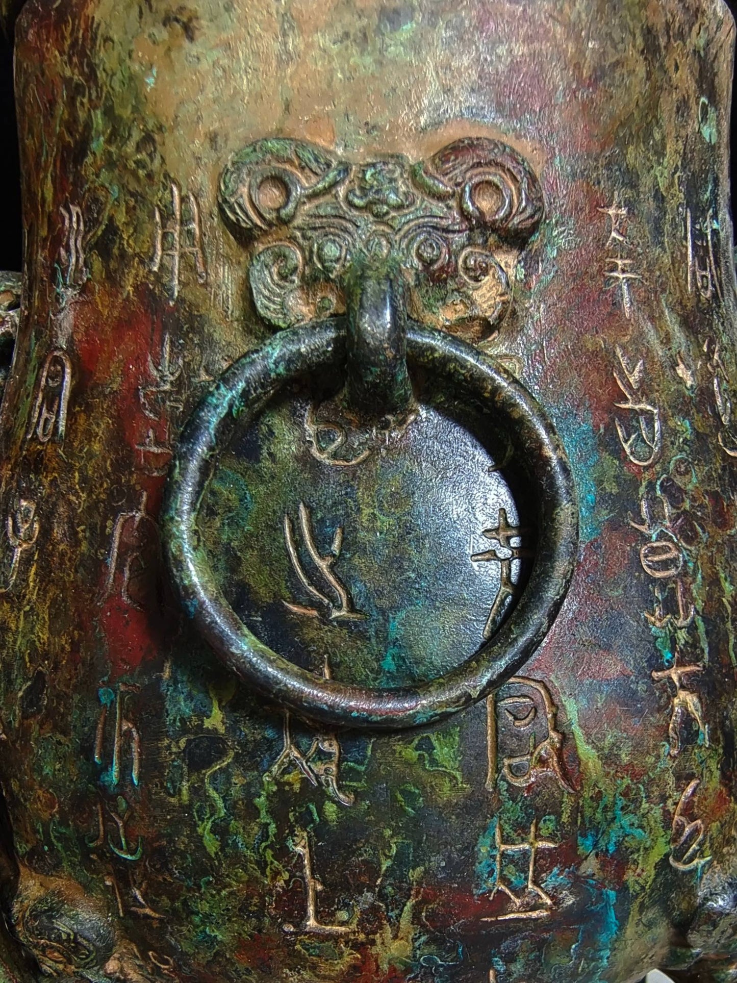 Chinese antique pure copper chain teapot
