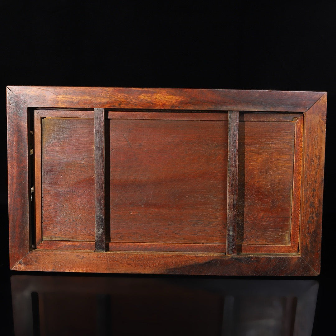 Pear wood inlaid shell portable multi-layer food box