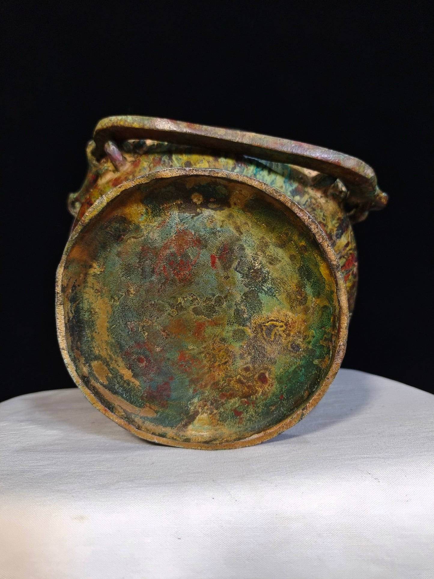 Chinese antique pure copper chain teapot