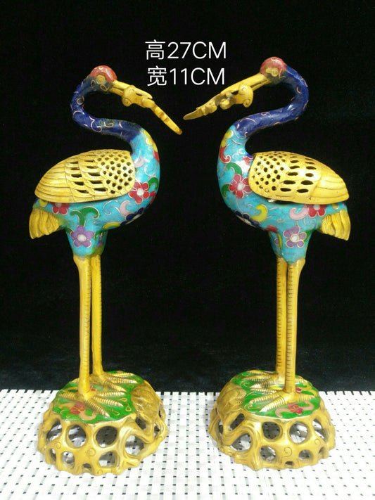Chinese antique pure copper crane
