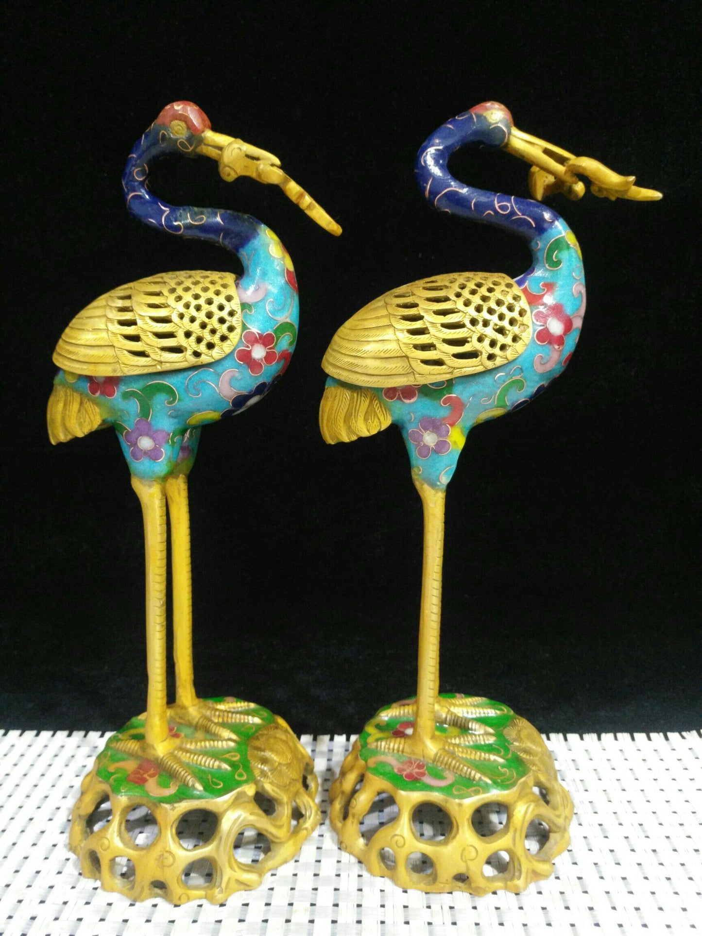 Chinese antique pure copper crane