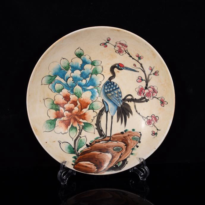 Guangcai Mountain Stone Flower and Bird Pattern Plate