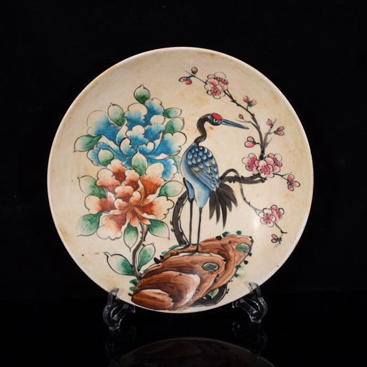 Guangcai Mountain Stone Flower and Bird Pattern Plate