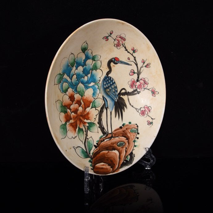 Guangcai Mountain Stone Flower and Bird Pattern Plate