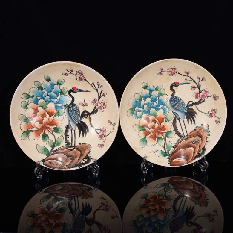 Guangcai Mountain Stone Flower and Bird Pattern Plate