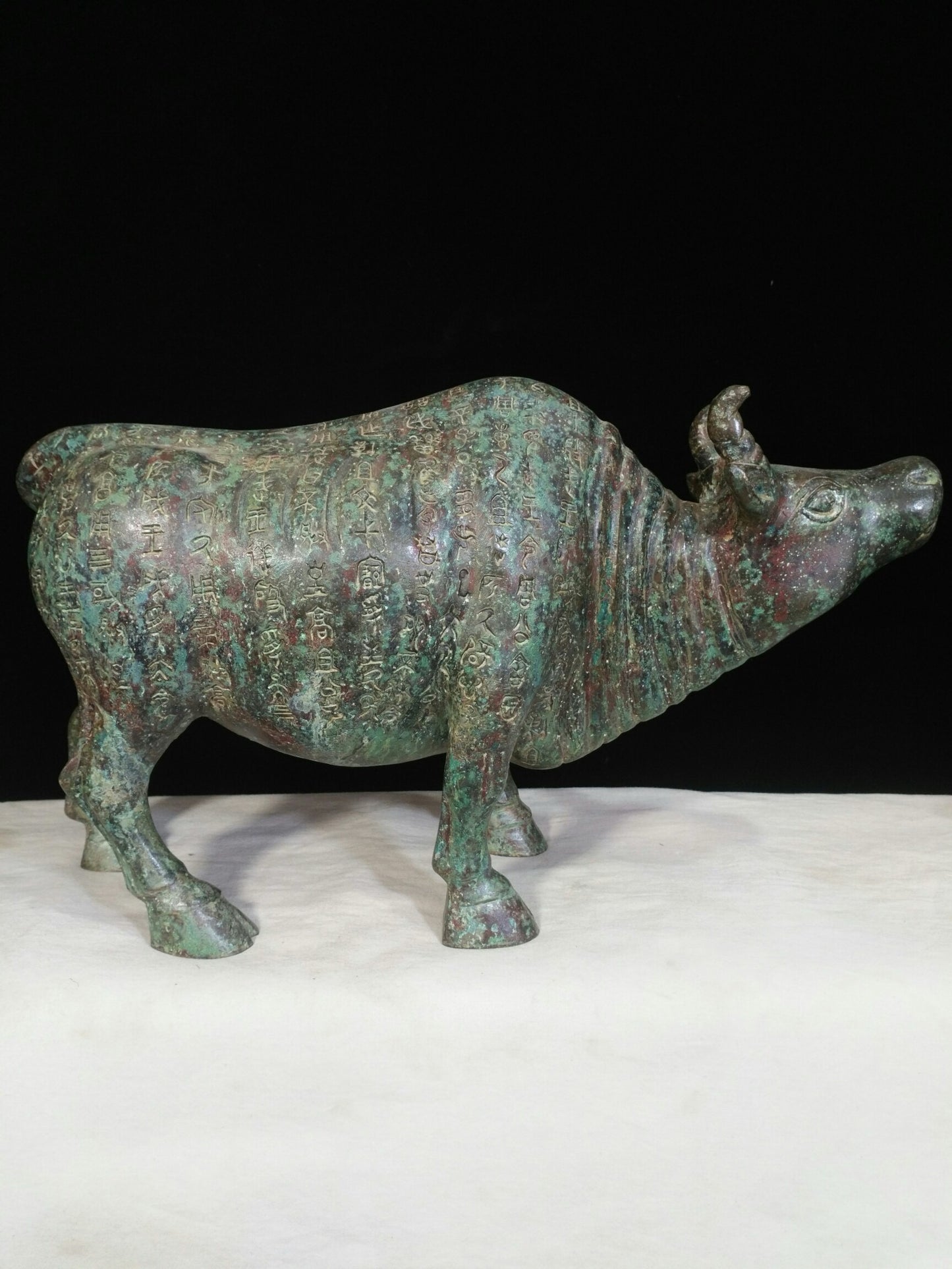 Chinese Antique Bronze Inscription Bull