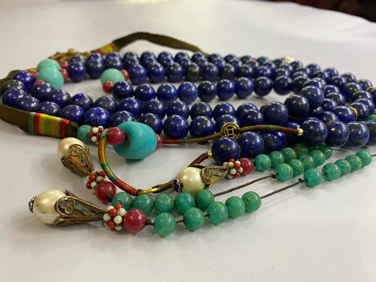 Chinese antique lapis lazuli facing beads