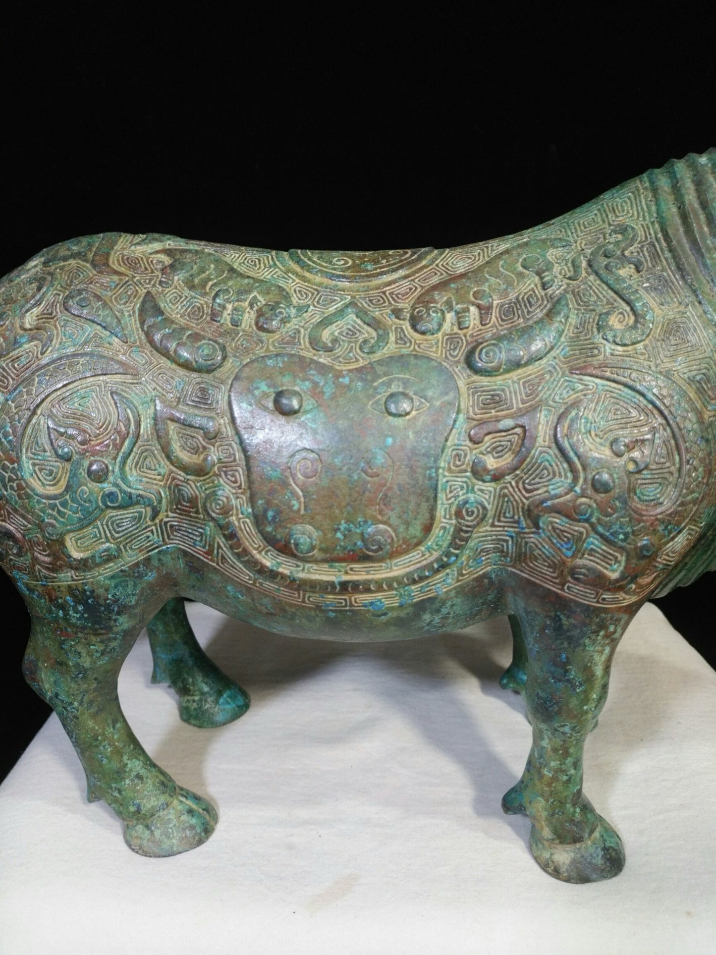 Chinese Antique Bronze Inscription Bull