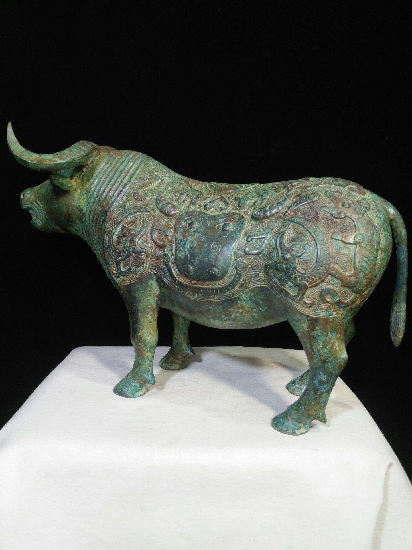 Chinese Antique Bronze Inscription Bull