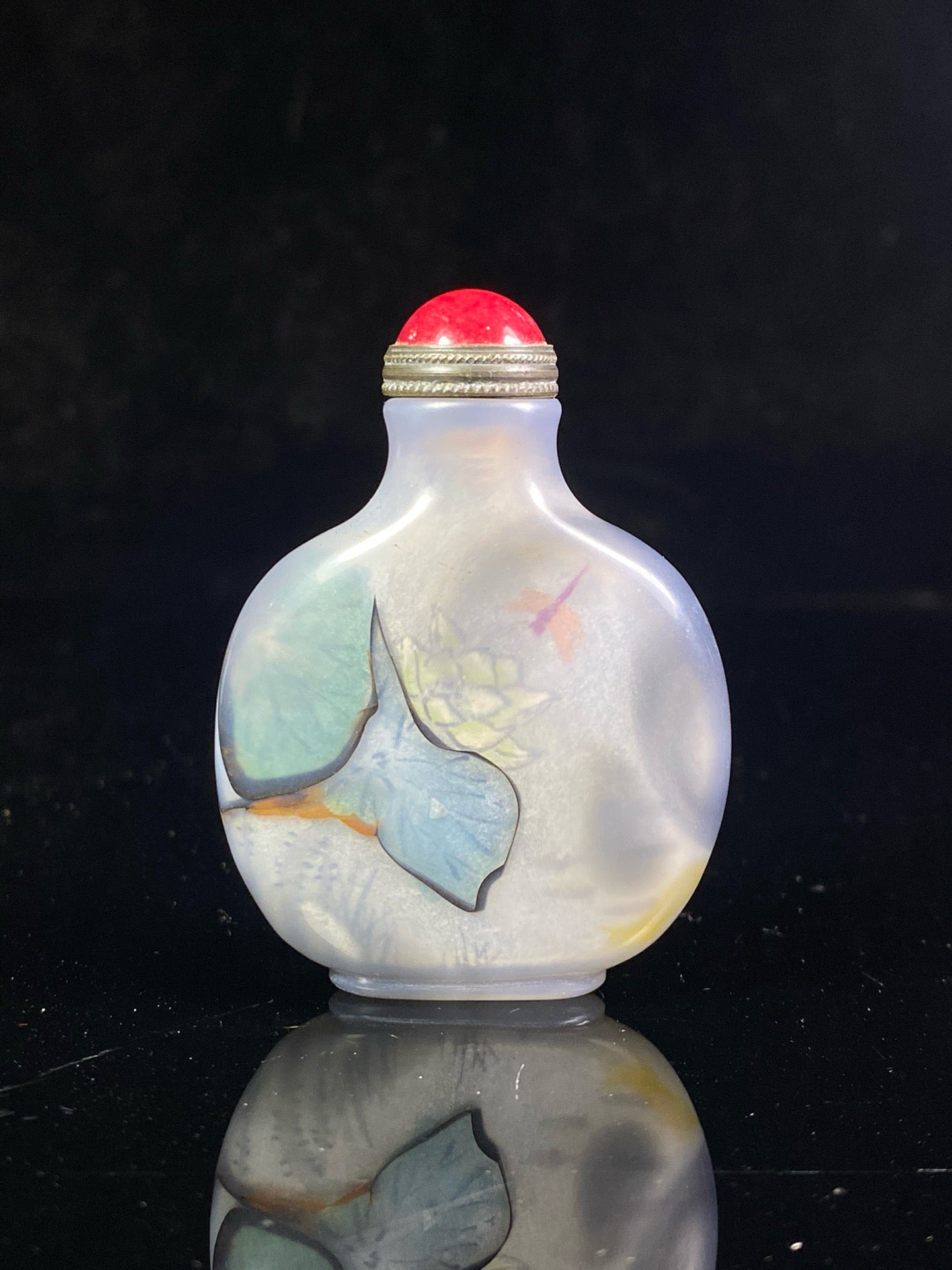 Chinese antique agate painted snuff bottle