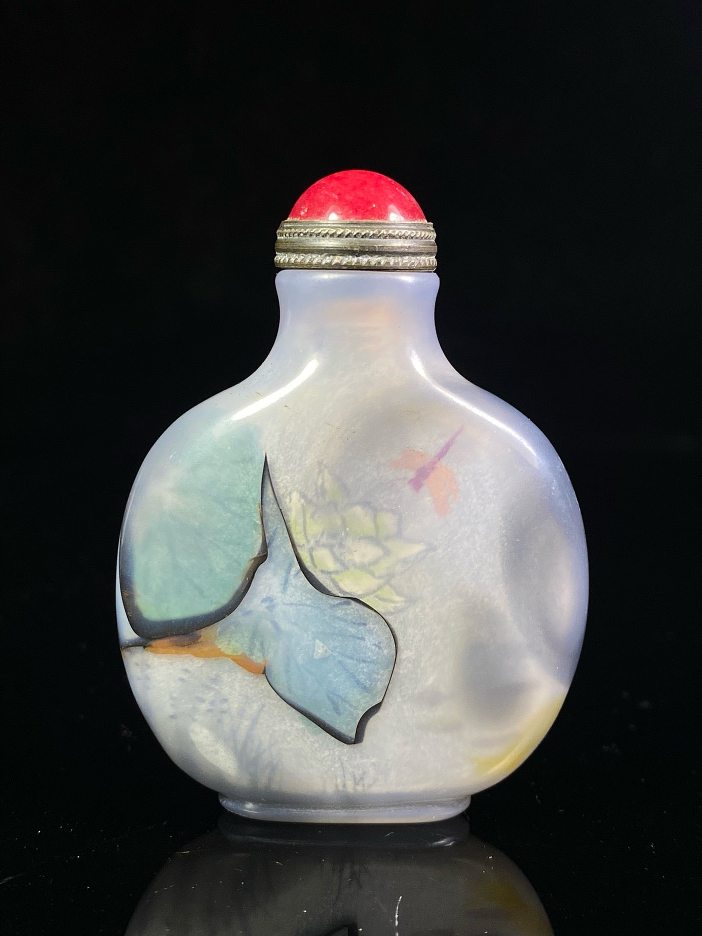 Chinese antique agate painted snuff bottle